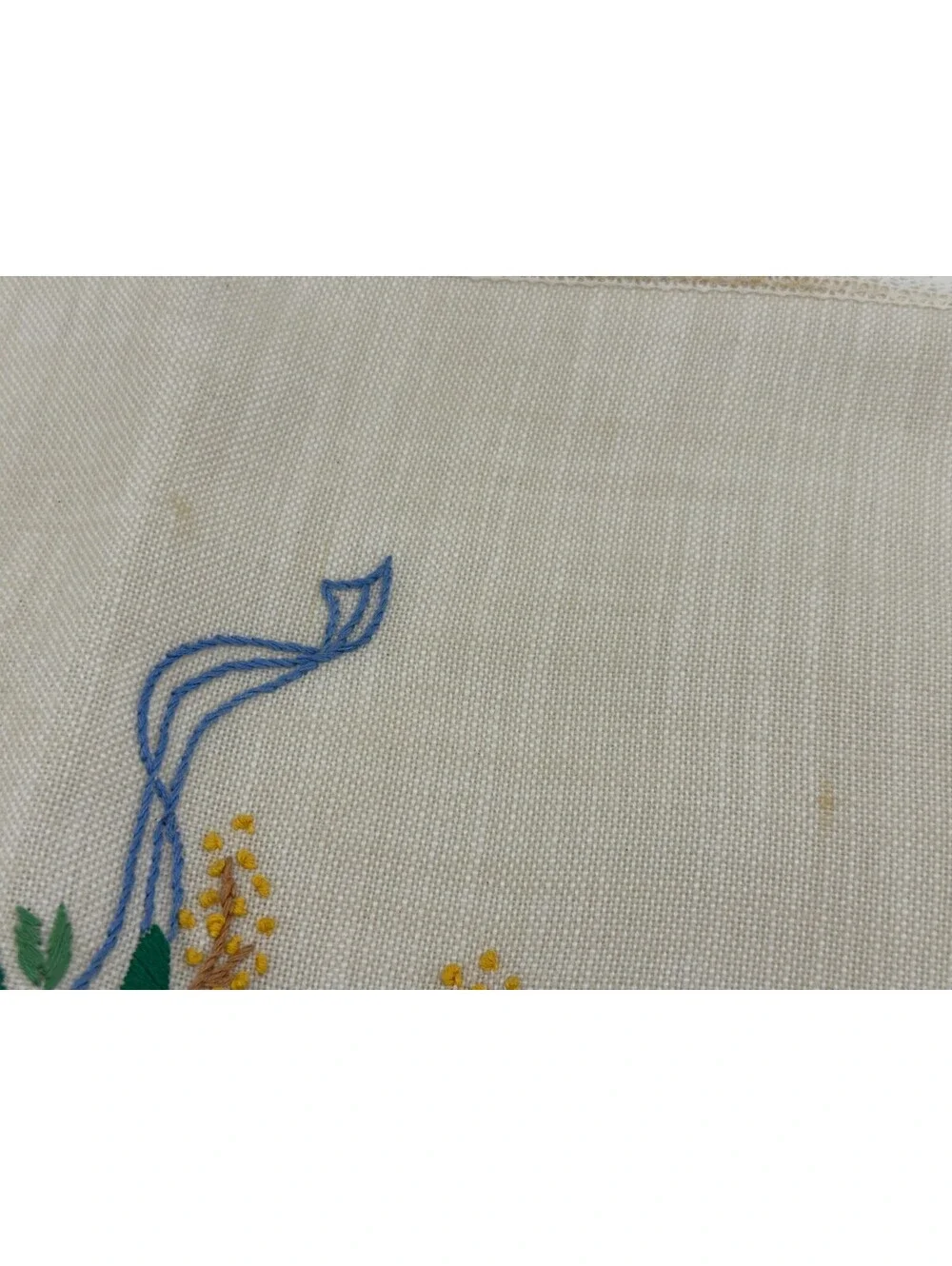 Vintage Embroidered Table Runner Topper Dresser Scarf Floral Lace Trim 18